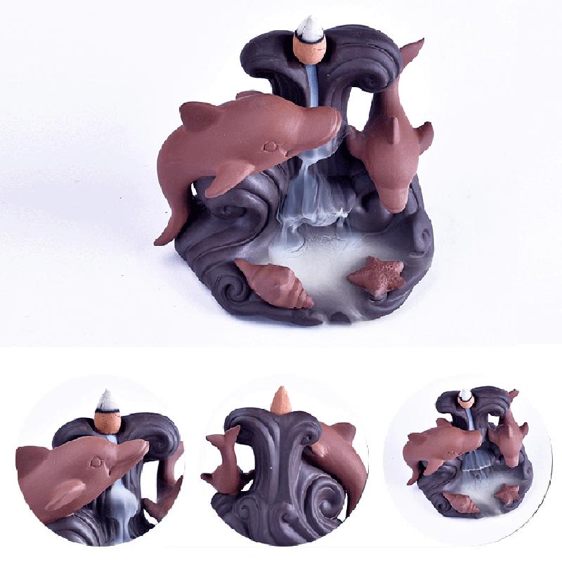 Dolphin Backflow Incense Burner - Shanghai Stock