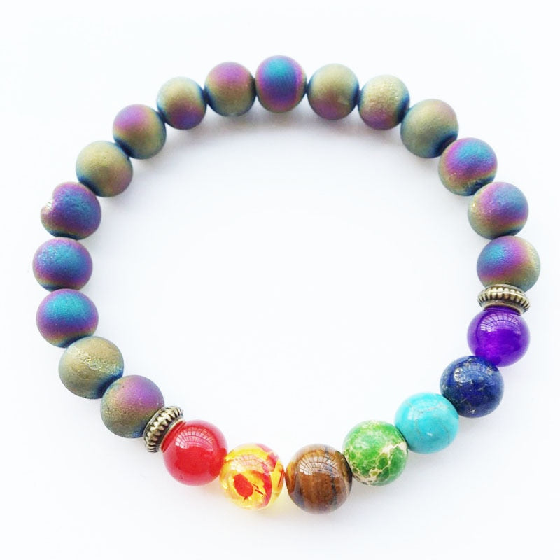 Colorrful Chakra Energy Natural Stone Bracelet